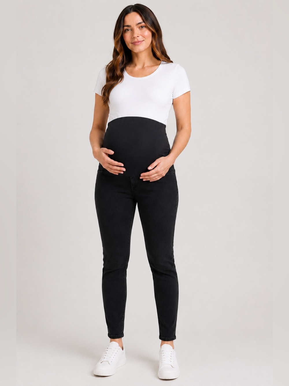 Madewell Maternity Skinny Jeans Black Over-the-Bump Panel Size 27